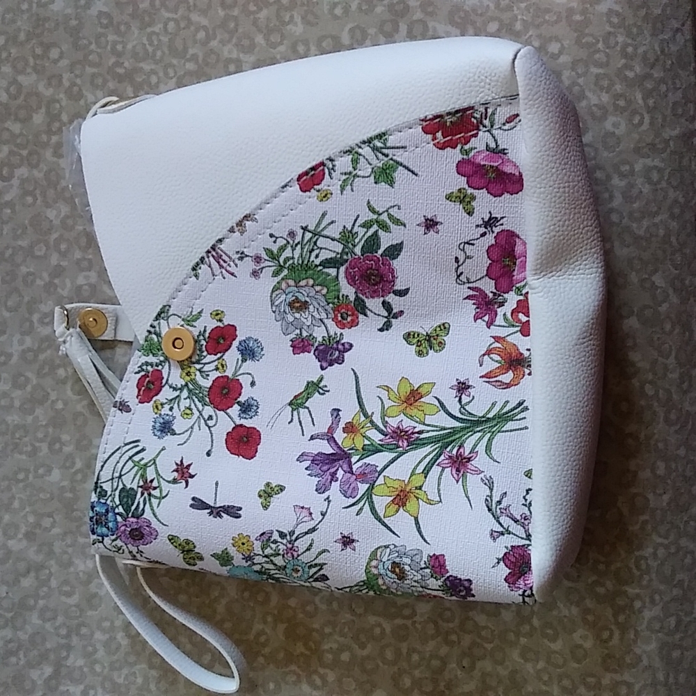 White Floral purse